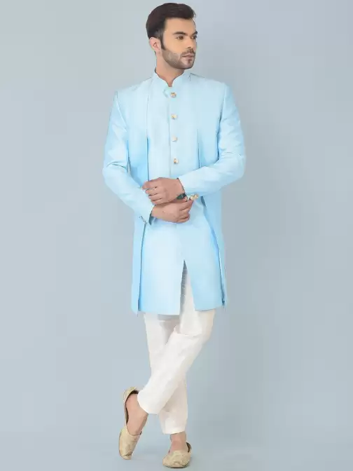 Men Solid Sherwani Set - image 5
