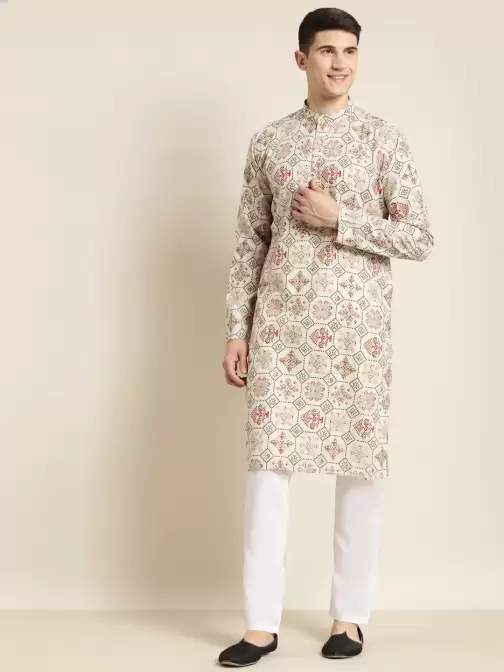Men Printed Kurta with Churidar - image 5
