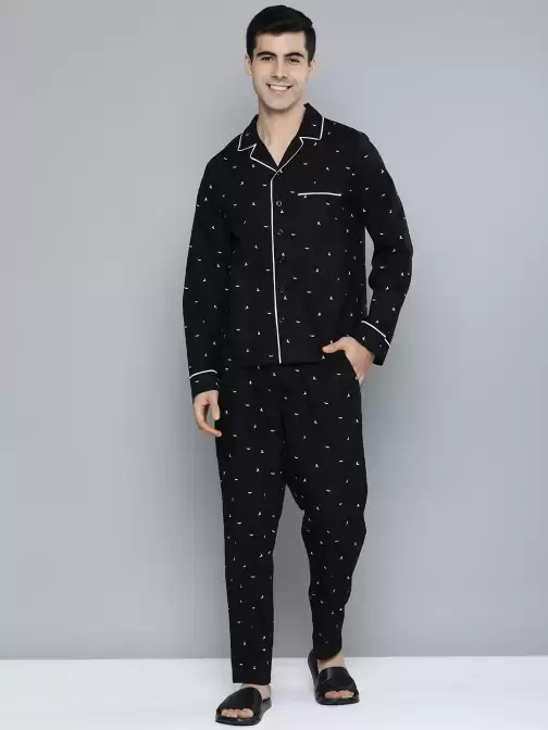 Men Printed Cotton Night suit - image 5