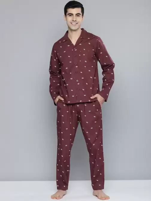 Men Printed Cotton Night suit - image 5