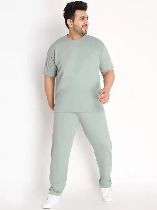 Men Plus Size Solid Co-Ords - image 7