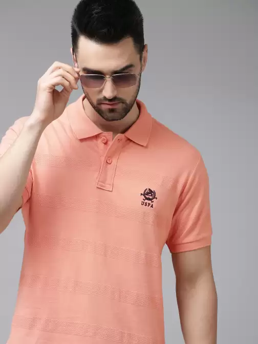 Men Striped Polo Collar Slim Fit T-shirt - image 5