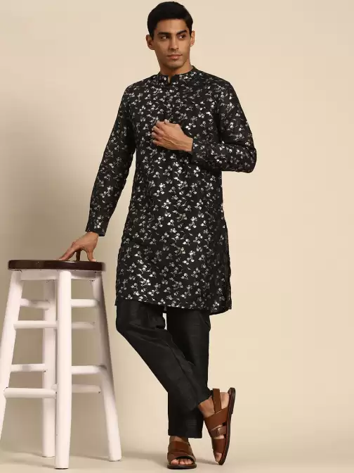 Men Printed Kurta with Trousers - image 5