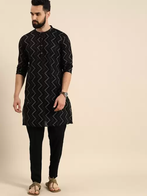 Men Printed Kurta with Trousers - image 5