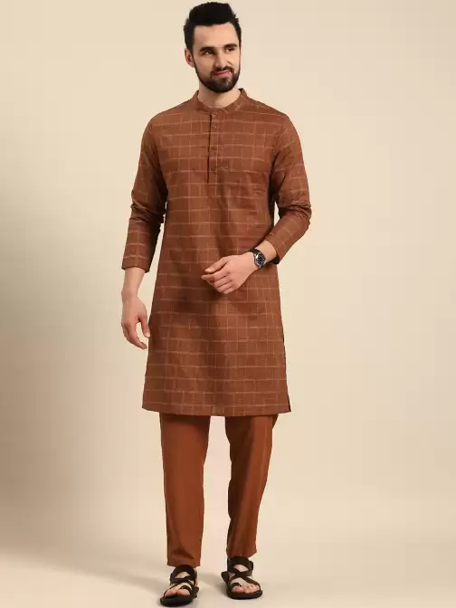 Men Cotton Kurta with Trousers - image 5