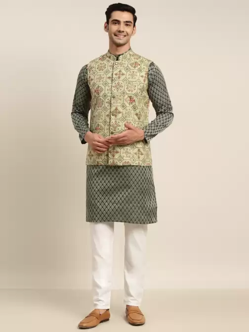 Men Kurta Set With Jacket - image 5