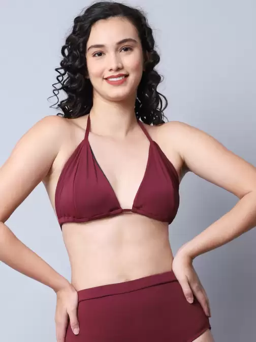 Women Solid Swim Bikini Bra - image 5