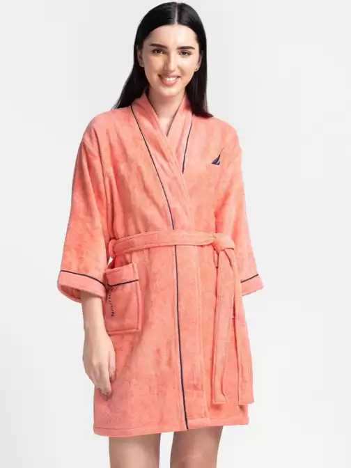 Women Solid Bath Robe - image 5