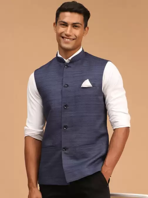 Men Solid Nehru Jacket - image 5