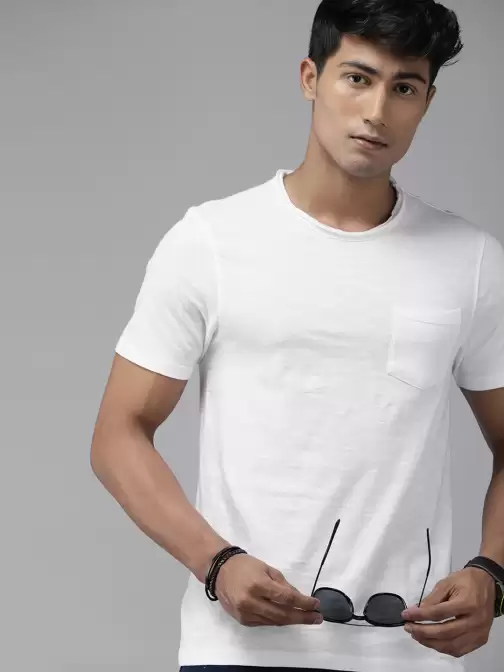 Slub Effect Raw Edge T-shirt - image 5