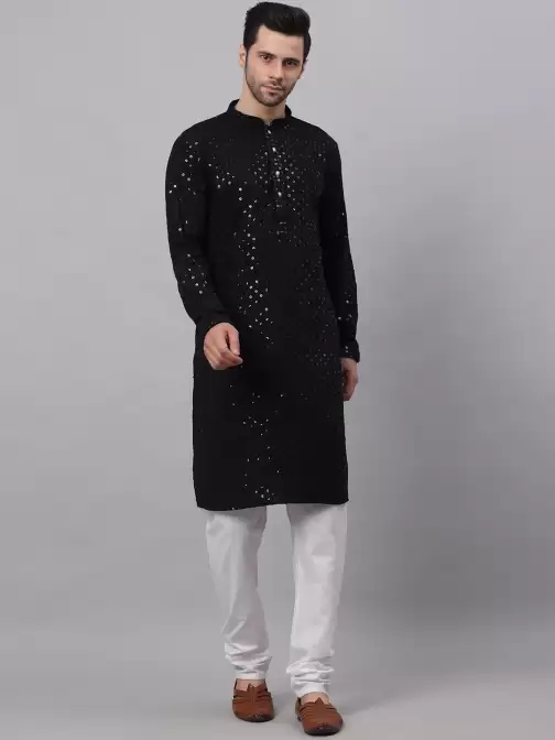 Men Embroidered Kurta with Churidar - image 5