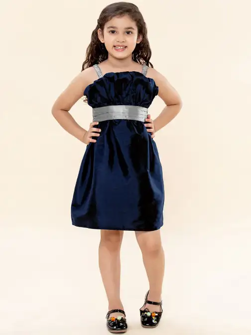 Girls Solid Fit & Flare Dress - image 5