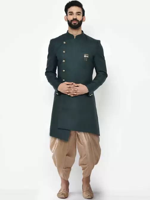 Men Solid Sherwani Set - image 5
