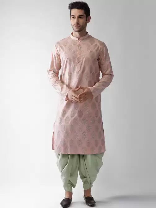 Men Printed Kurta with Dhoti Pants - image 5