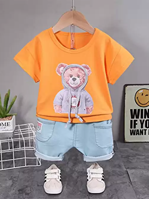 Boys Printed T-shirt with Shorts - image 5