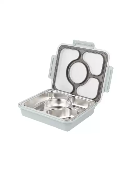 Solid Stainless Steel Lunch Box With 4 Compartment Containers - image 5