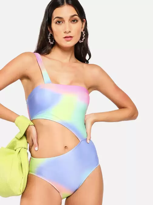 Women Solid Cut-Out Swimsuit - image 5