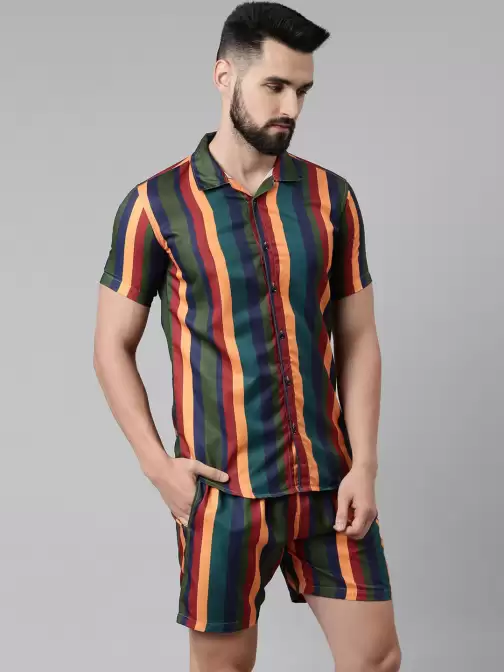 Men Striped Night suit - image 5
