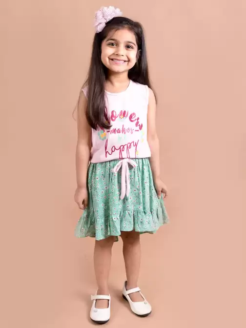 Girls Printed T-shirt with Skirt - image 5