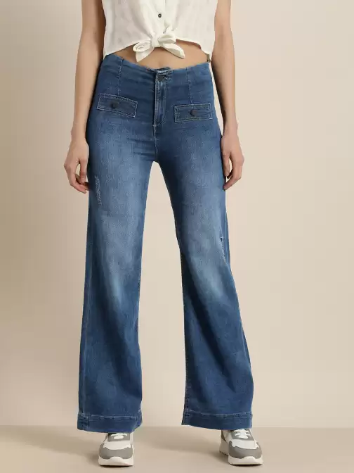 Women Wide Leg High-Rise Jeans - image 5