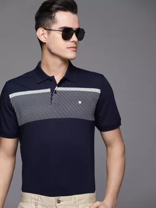 Striped Polo Collar T-shirt - image 5