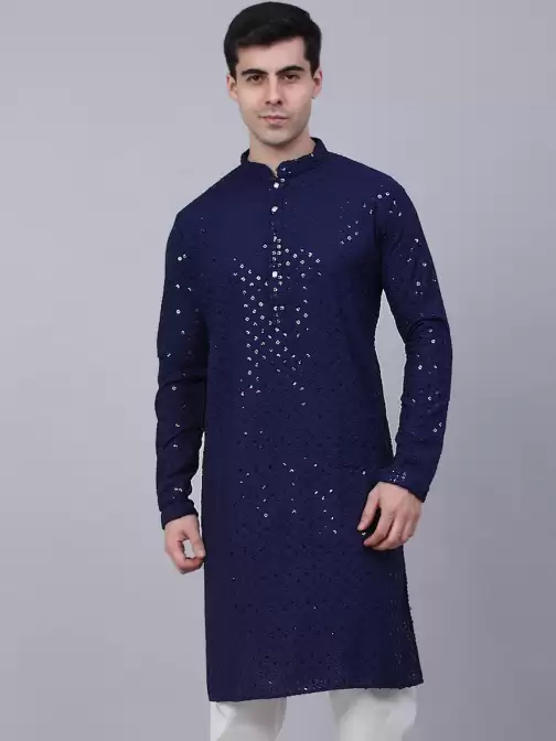 Men Embroidered Pure Cotton Kurta - image 5