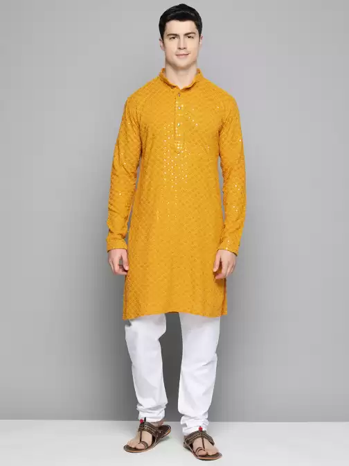 Men Embroidered Kurta with Pyjamas - image 5