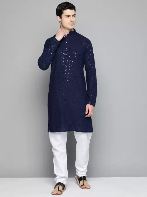 Men Embroidered Kurta with Churidar - image 5