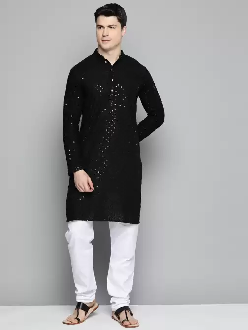 Men Embroidered Kurta with Pyjamas - image 5