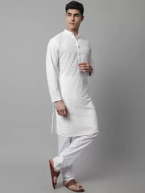 Men Embroidered Kurta with Pyjamas - image 5