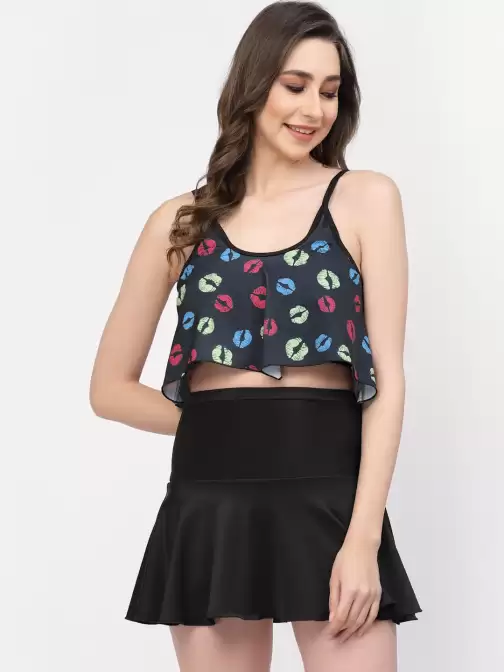 Women Printed Two Piece Skirtini Swim Set - image 5