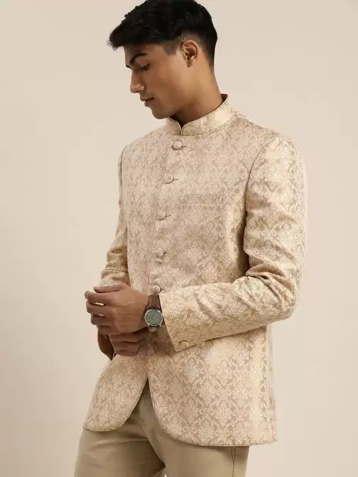 Men Slim-Fit Bandhgala Blazer - image 5