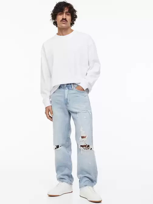 Men Cotton Loose Jeans - image 5