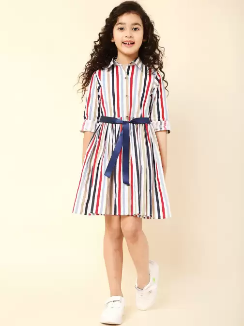 Striped Keyhole Neck Dress - image 5