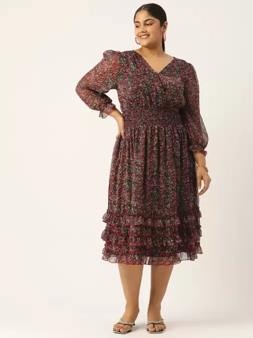 Plus Size Floral Midi Dress - image 5