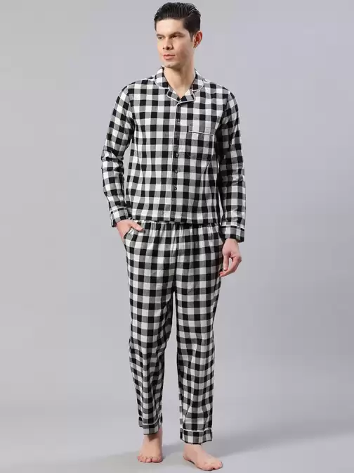 Men Checked Night Suit - image 5