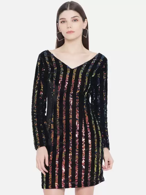 Embellished Mini Sheath Dress - image 5