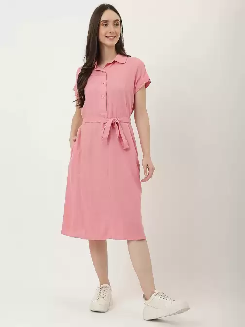 Midi Dress with Belt - image 5