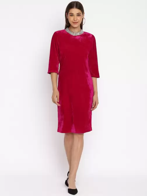 Velvet Sheath Dress - image 5