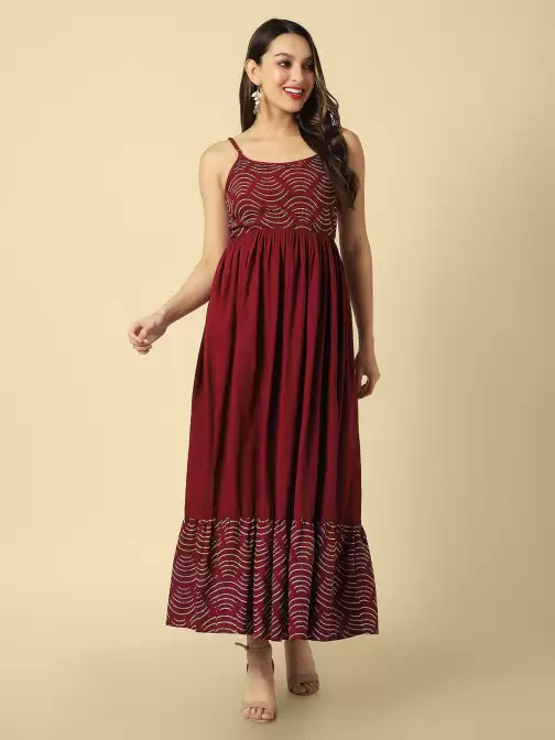 Printed Fit-Flare Dress - image 5
