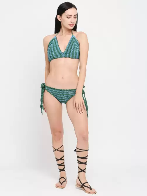 Women Striped Swim Bikini Set - image 5