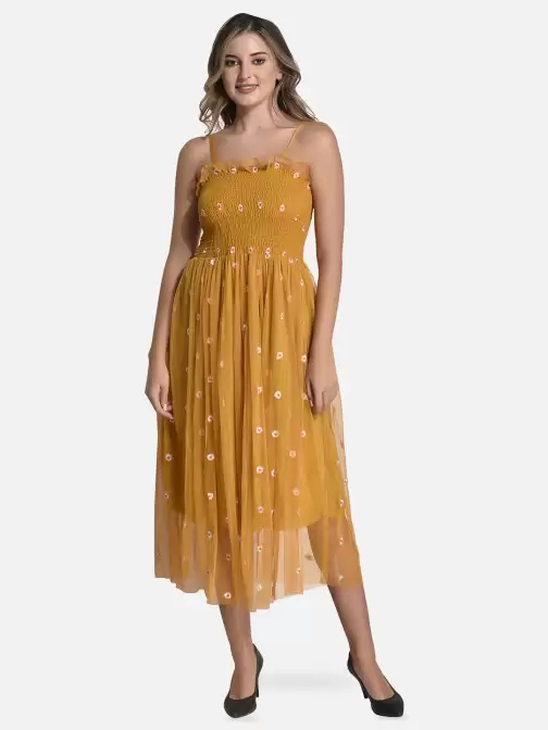 Floral Embroidered Midi Dress - image 5