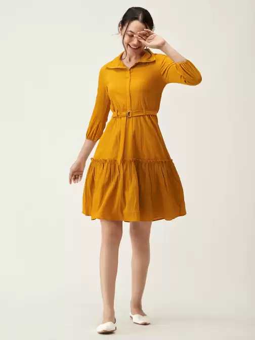 Tiered Crepe Dress - image 5