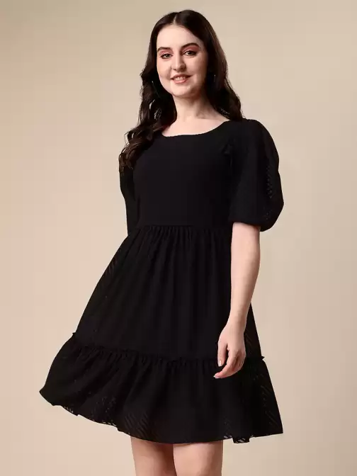 Puff Sleeves Georgette Dress - image 5