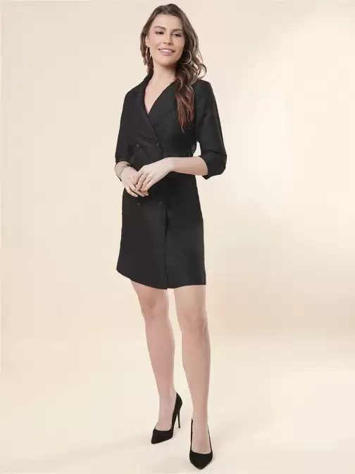 Shirt Collar Blazer Dress - image 5