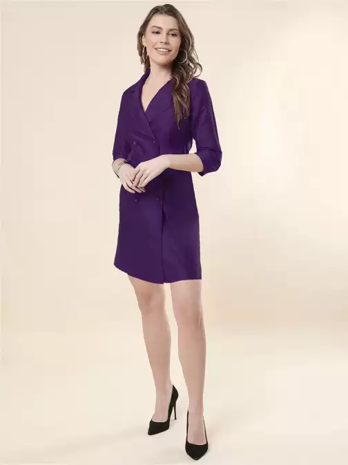 Shirt Collar Blazer Dress - image 5