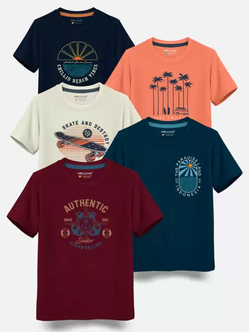 Boys Pack Of 5 Cotton T-shirt - image 5
