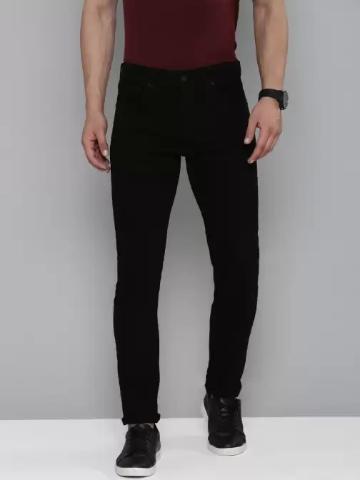 Men Mid Rise Dark Shade Jeans - image 5