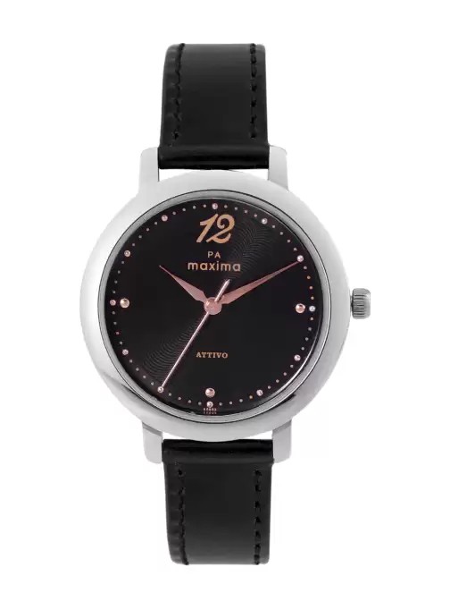 Women Brass Dial & Leather Straps Watch - image 5