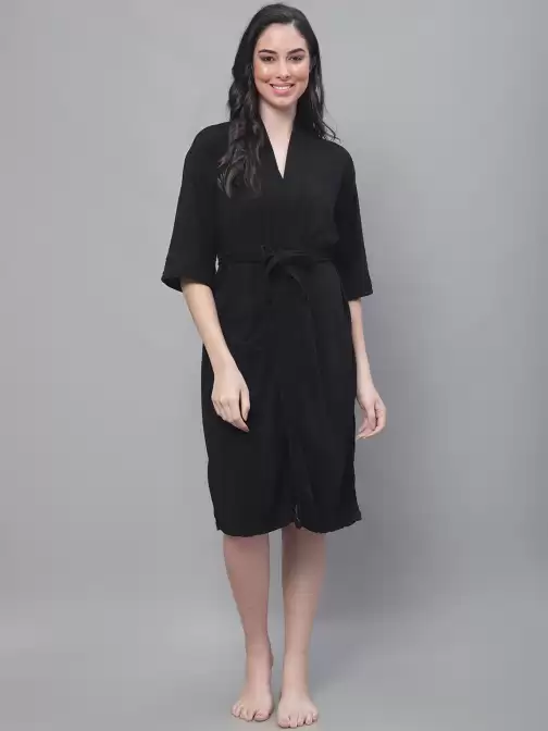 Women Bath Robe With Belt - image 5